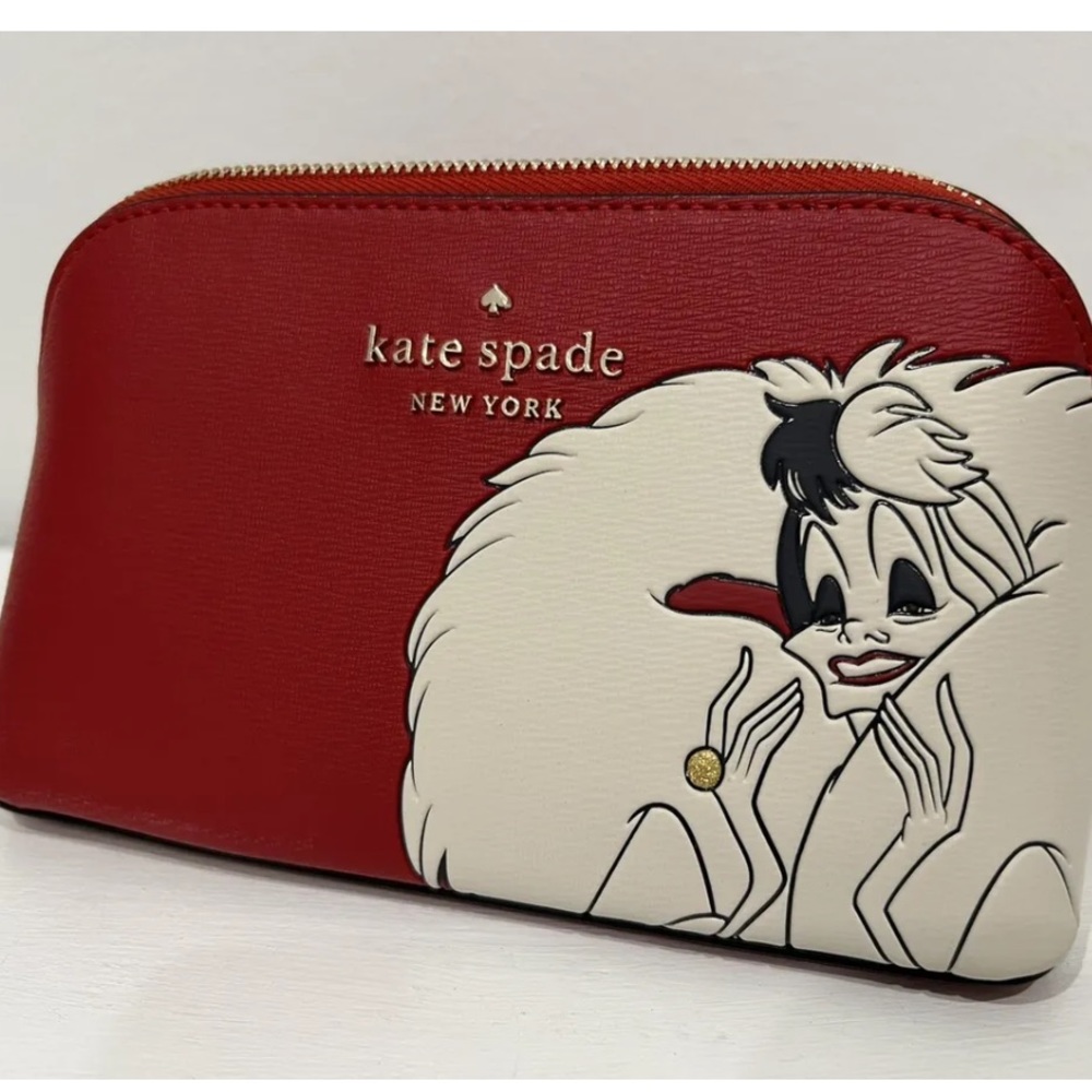 Kate Spade Disney 101 Dalmatians Cruella Makeup Cosmetic Case Zip Pouch